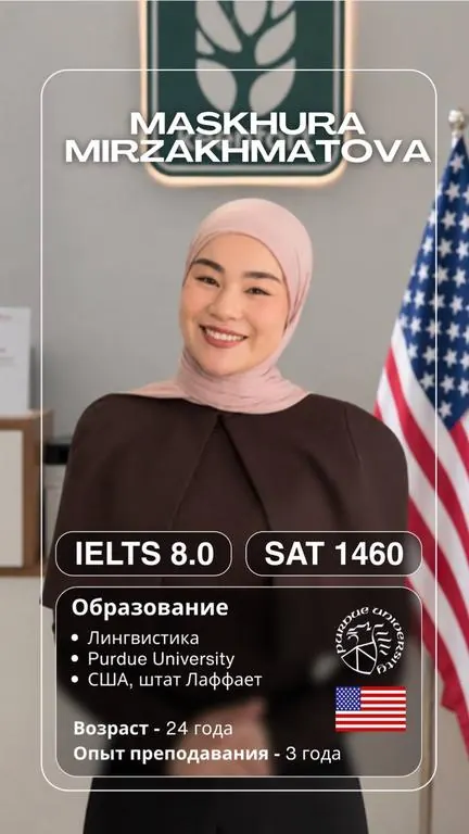 Maskhura Mirzakhmatova, IELTS 8.0