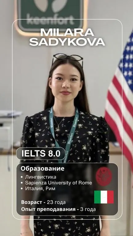 Milara Sadykova, IELTS 8.0